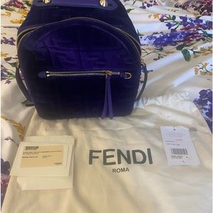Like New, Fendi Mini Velluto Embossed Backpack